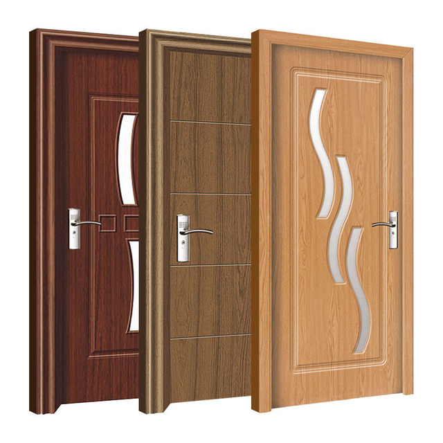 Modern WPC PVC Interior Door Flat Simple Fashion PVC Sliding Interior Solid Wooden Wood of House