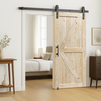 Customized Wooden Steel Sliding Barn Door Hardware Kit with Durable Brass & Screw Installation for Hotels