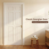 6 Panel 30*80 Inch Primed Smooth Honeycomb HDF Single Prehung Interior Wood Moulded White Door