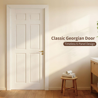 6 Panel 30*80 Inch Primed Smooth Honeycomb HDF Single Prehung Interior Wood Moulded White Door